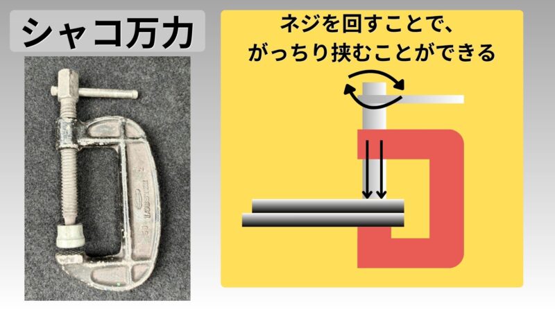 シャコ万力画像
シャコ万で挟んでいる画像