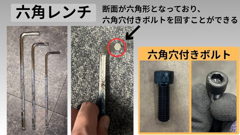 六角レンチの画像
六角穴付きボルトの画像